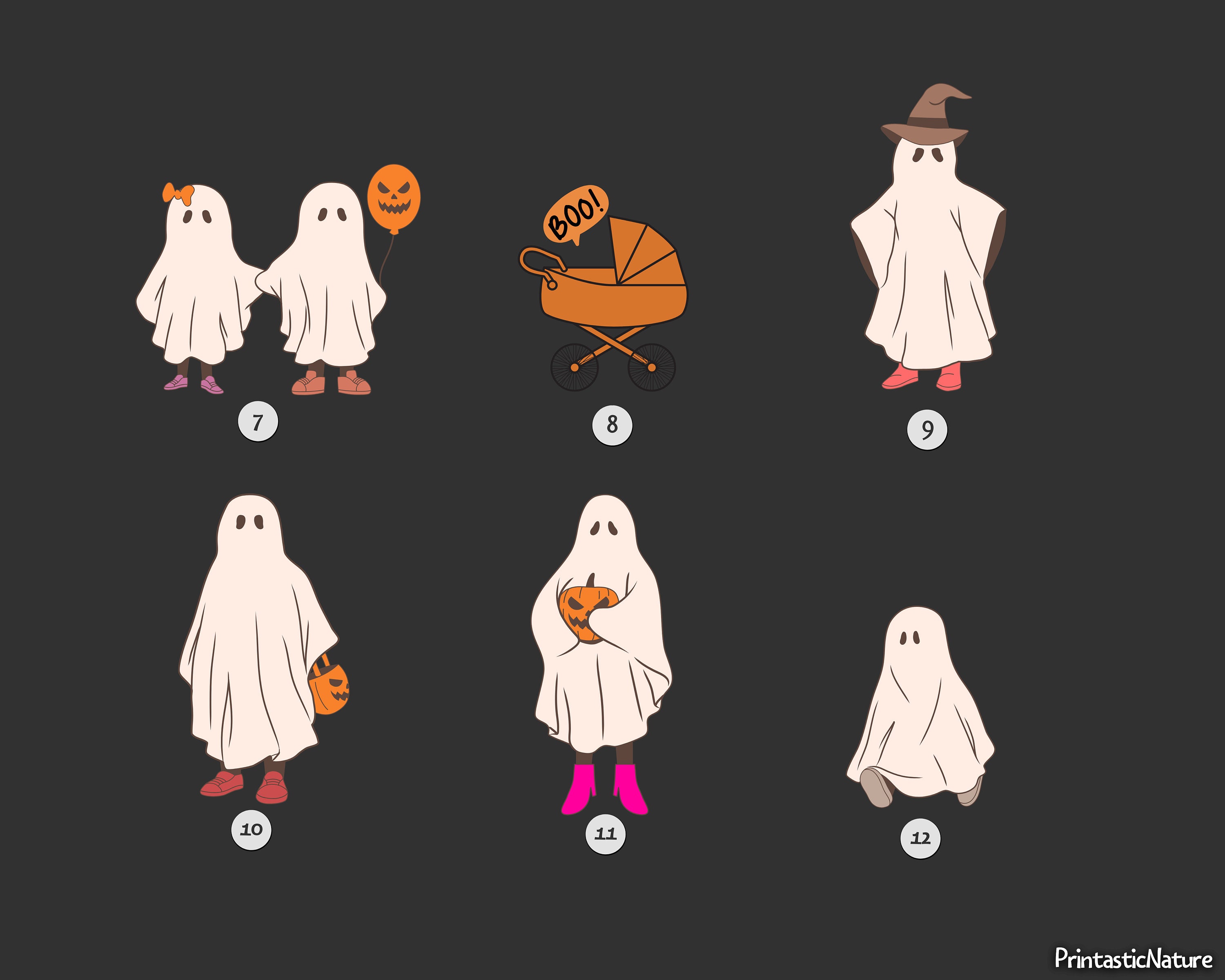 Halloween Ghost Family With Pets Custom Family Portrait - Etsy