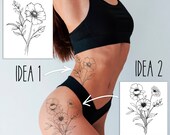 Birth Flower Bouquet Tattoo Design Ideas (Digital Download)