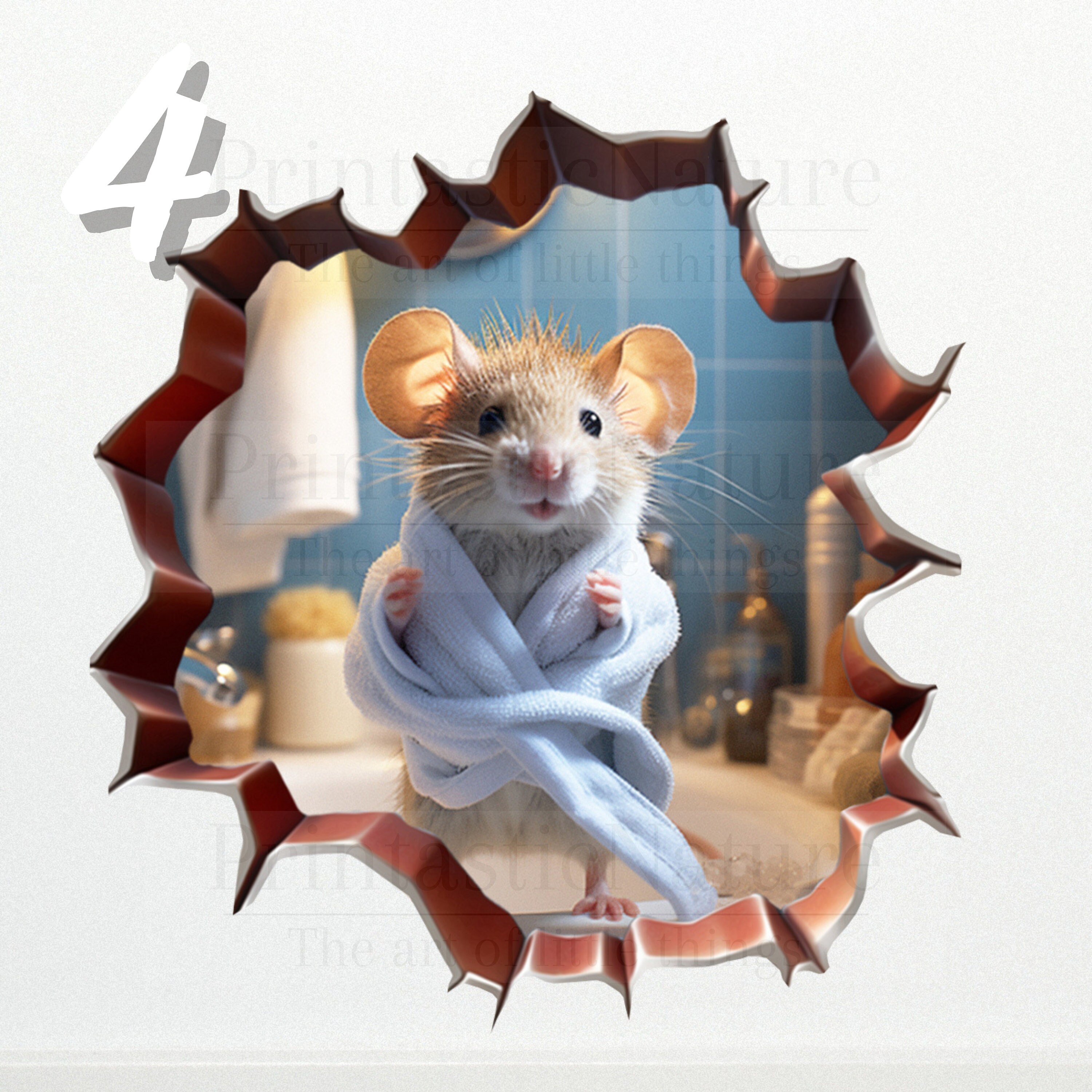 Mouse Hole 3D Wall Sticker, Teacher Gift, Book Lover, Mouse Reading ...