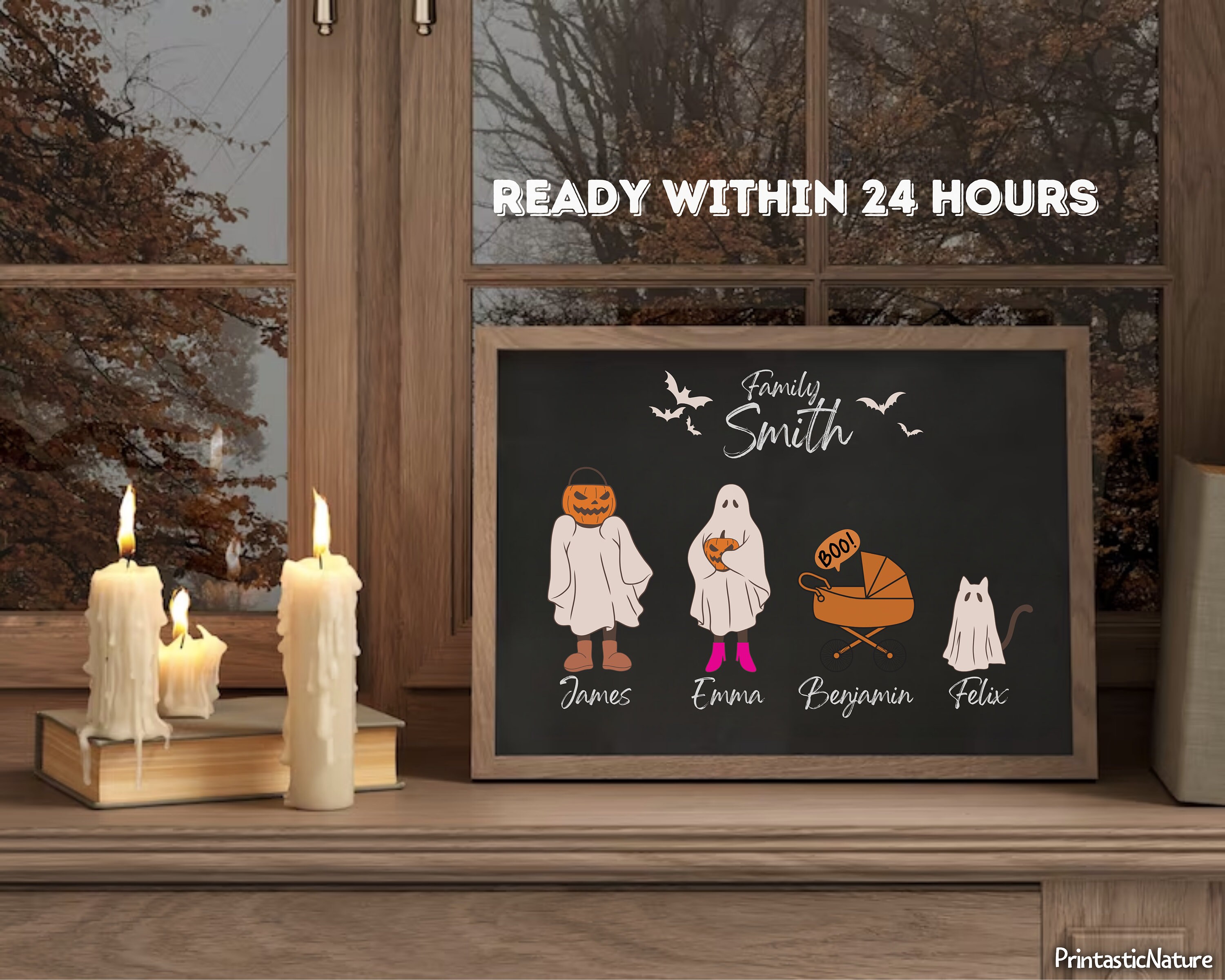 Halloween Ghost Family With Pets Custom Family Portrait - Etsy