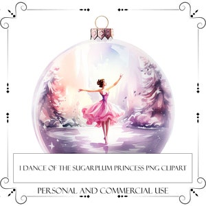 O Quebra-Nozes Aquarela Clipart Dança da Princesa Sugarplum para impressão Junk Journal PNG Digital Scrapbook
