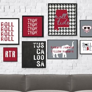Inspiré de l'Alabama - lot de 20 impressions de décoration de dortoir imprimables