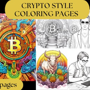 CryptoArtistry: Set of 13 Bitcoin-Inspired Digital Coloring Pages