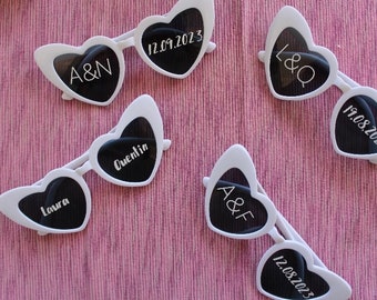 Lunettes Cœur Festives - Forme Cœur Avec Perles - Anniversaire, Fête - Rose - Taille Unique