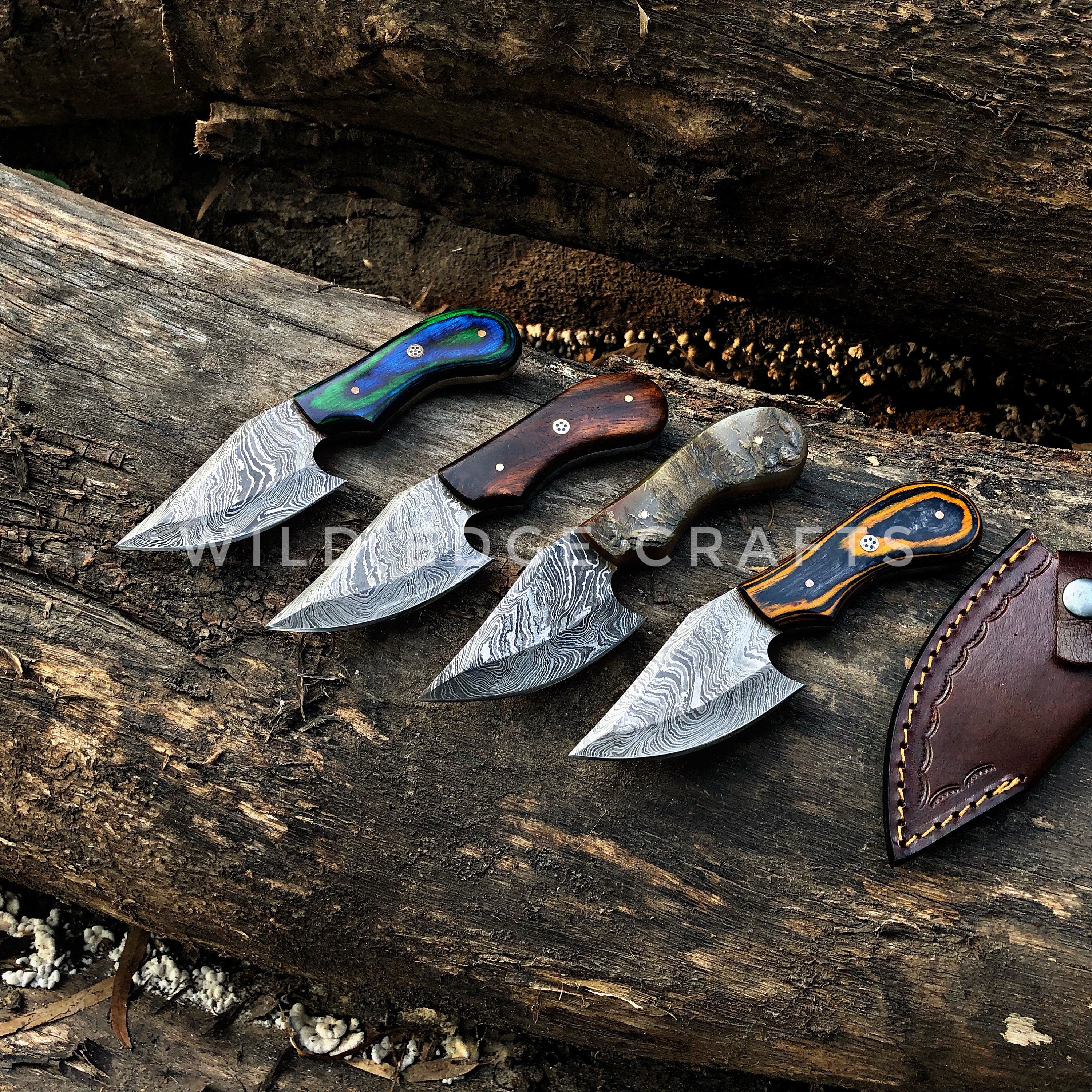 Custom Handmade Skinner Knife , 7" Skinning Knife With Leather Sheath , Damascus Steel Knife , Gift For Him , EDC Knife , Personalized Knife