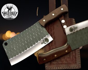 Handcrafted D2 Steel Cleaver: Rugged Butcher Knife for Heavy-Duty Tasks & Bone Cutting / Gift for men's / Birthday Gift / Anniversary gift