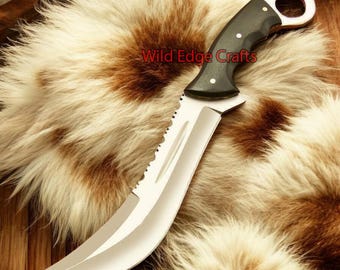 Handmade D2 Steel Big Hunting Bowie Knife | Micarta Handle | Personalized | Christmas | New Year | Anniversary Best Gift For Him, Father