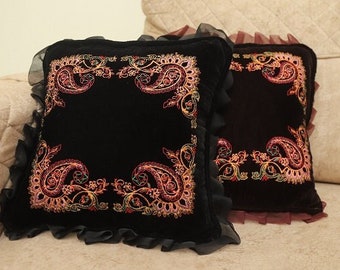 Design a 2 stili 6 pezzi. set fodera per cuscino in velluto Set divano floreale in velluto, cuscino in velluto, 45x45 cm