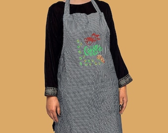 Vintage 3 Pcs. 3 Different Color Embroidery Apron for Kitchen Cloth Protector Good Gift for Wife.