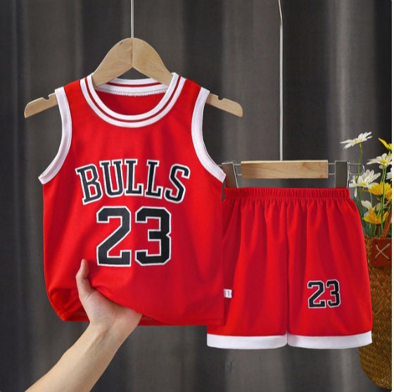 Toddler Boys Letter Graphic Contrast Binding Basketball Jersey