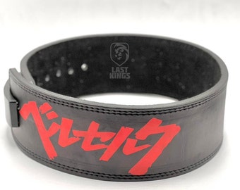 Berserk Anime Powerlifting Lever Belt: 4" leren sportriem