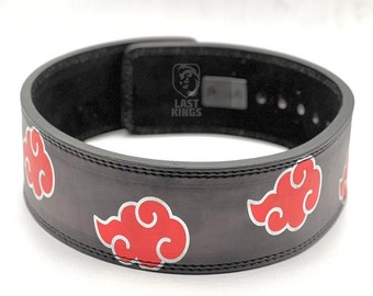 Akatsuki Cloud lederen powerlifting-riem: 4" zware anime-trainingsriem