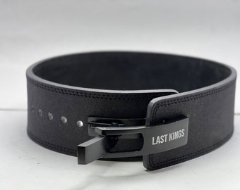 Zwart leren powerlifting riem: 4" brede, 10 mm dikke hefboomriem
