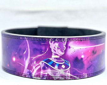 Beerus Dragon Ball leren powerlifting riem: 4" breed, 10 mm dik