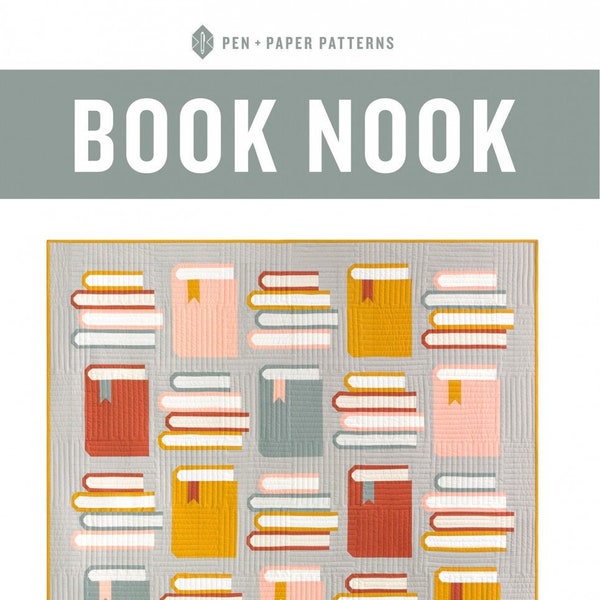 Book Nook Quilt Pattern from Pen and Paper Patterns, Fat Quarter Friendly, Precut Friendly Quilt Pattern, Bookish Gift Ideas, Handmade Gift