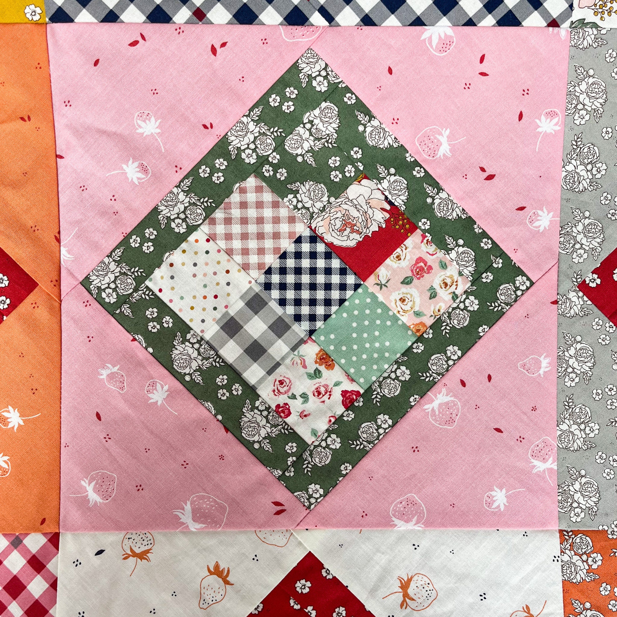 Patch Pivot Set 9 Patch Pivot Quilt Kit, Large Throw Quilt, Bloomberry Fat Quarter ...