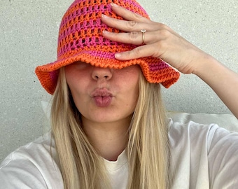 Modèle de chapeau de bob à rayures au crochet PDF