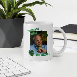 Kubek inspirowany Davidem Attenborough | Kubek na kawę dla miłośnika przyrody | Prezent z filmu dokumentalnego o zwierzętach | Kubek do herbaty dla entuzjasty ekologii