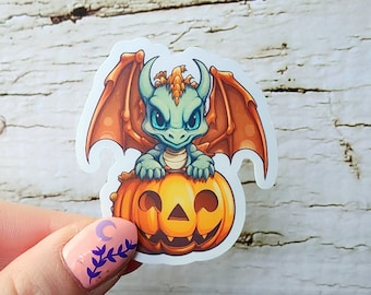 MatteSticker Dragon Halloween Pumpkin Jack-O-Lantern