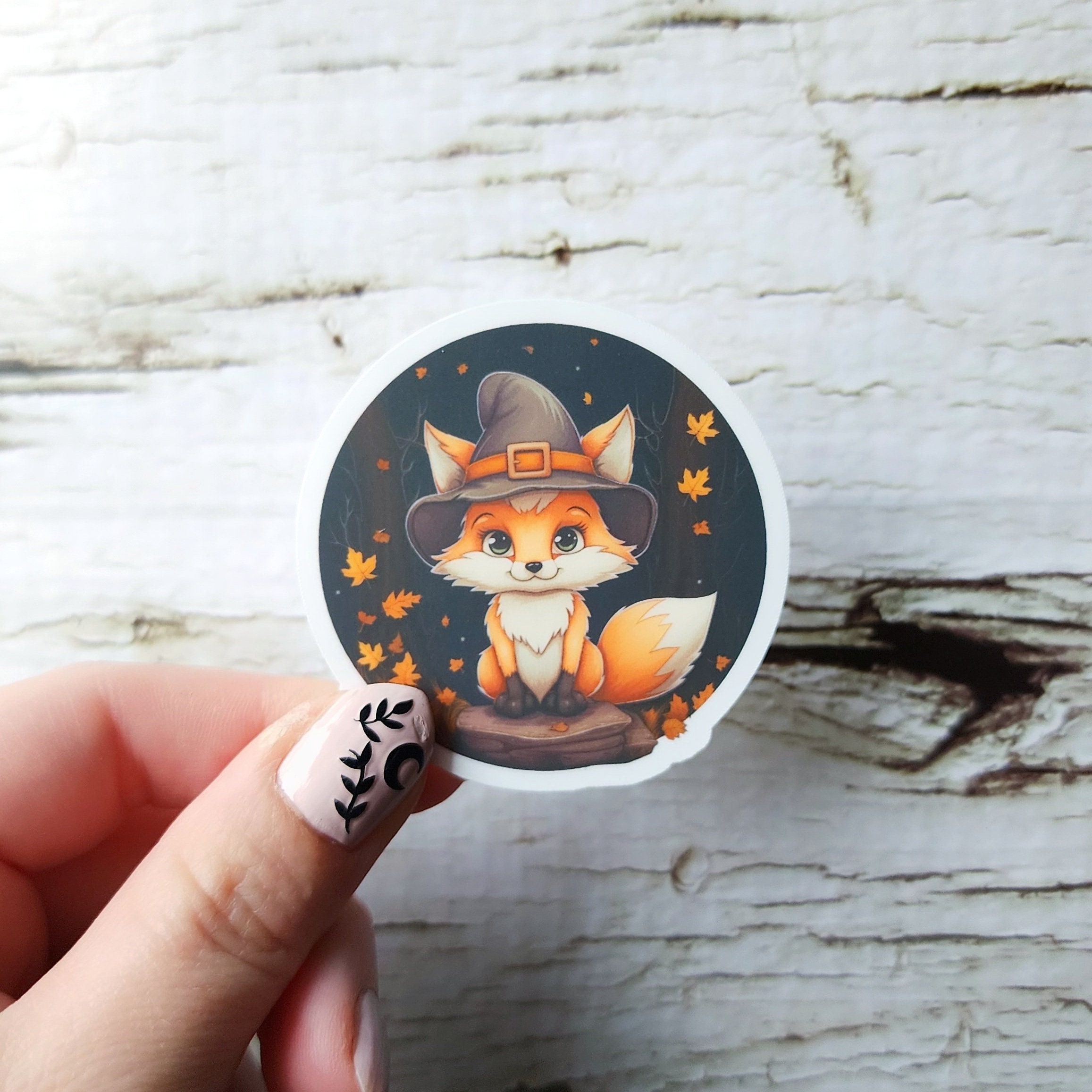 Matte Sticker Fox Halloween Sticker Autumn Fox Cute Sticker