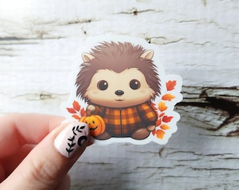 Matte Sticker Hedgehog Halloween Sticker Autumn Hedgehog Cute Sticker