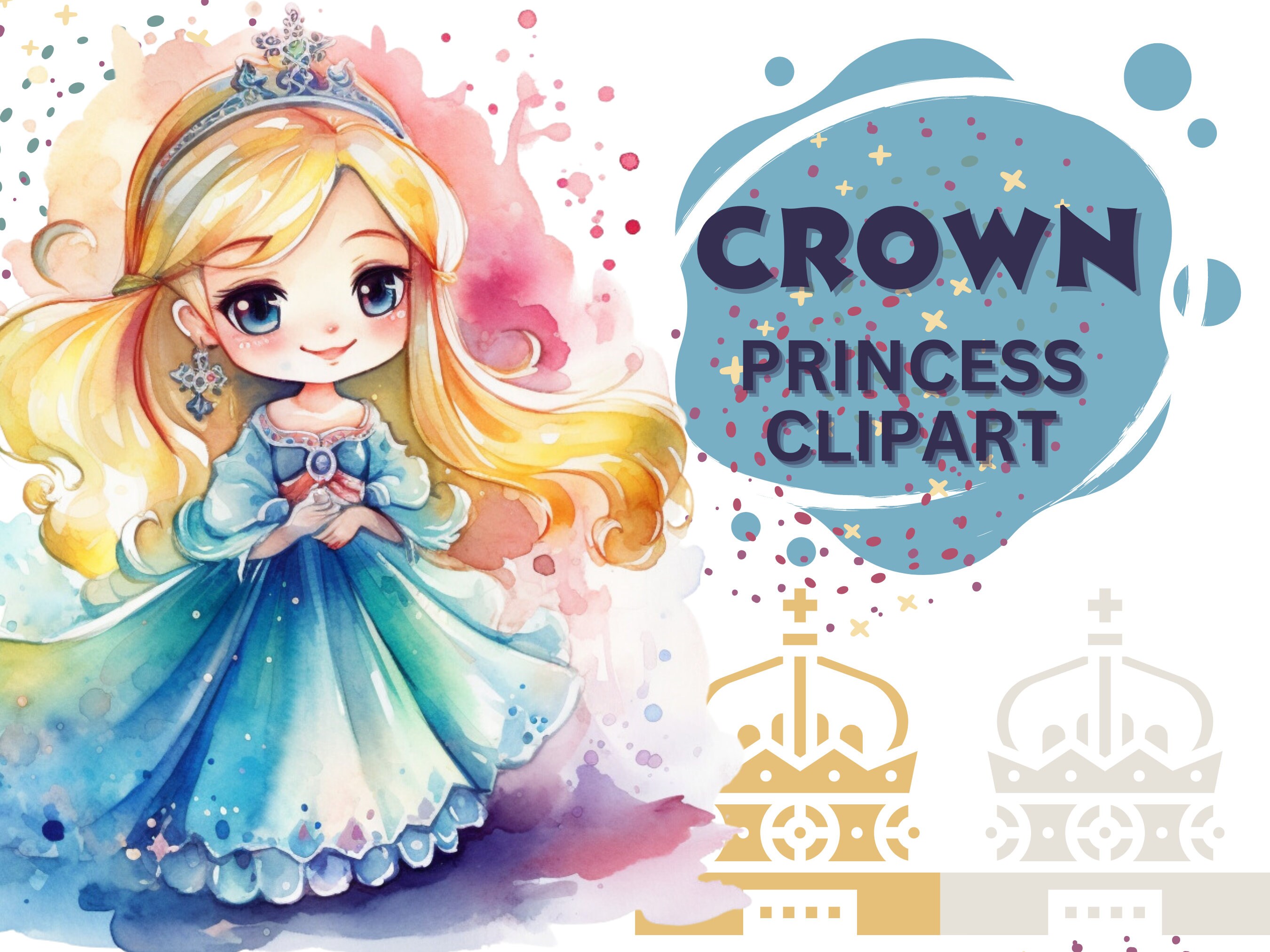 Sweet Cute Princess Clipart Fairy Tale 15 PNG Bundle Nursery - Etsy