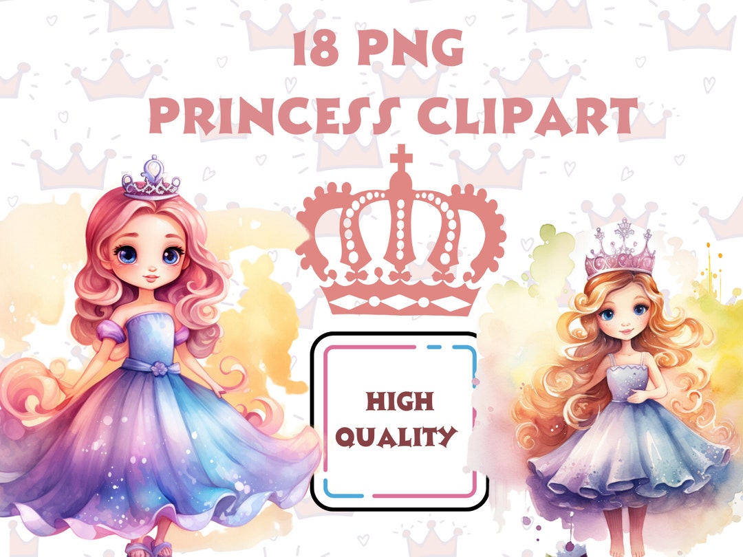 Sweet Cute Princess Clipart Fairy Tale 15 PNG Bundle Nursery - Etsy
