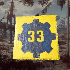 Fallout Vault 33  - Slate Coaster