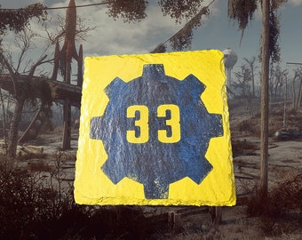 Fallout Vault 33  - Slate Coaster