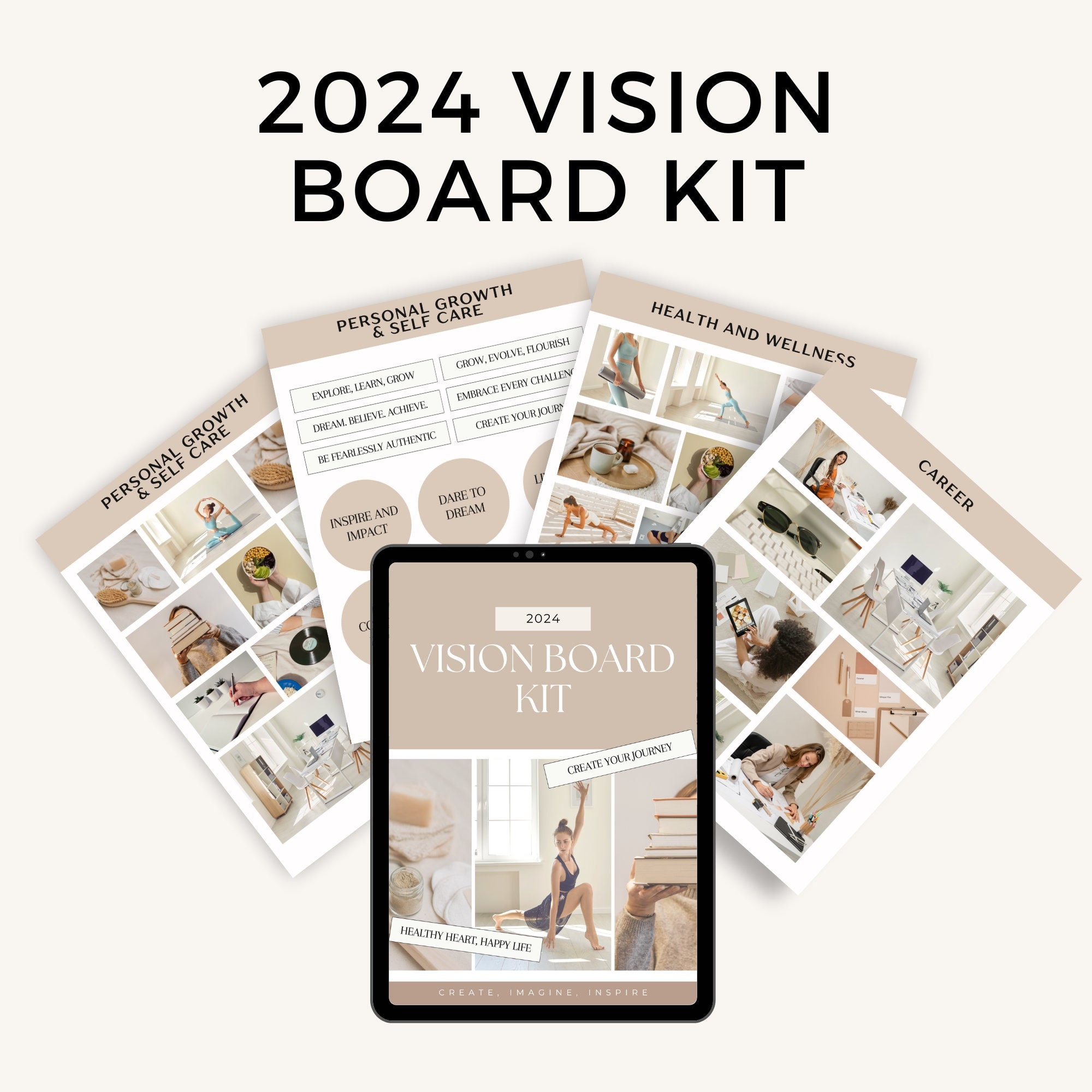 2024 Vision Board Kit ,ignite Your Dreams, Set Your Intentions, and
