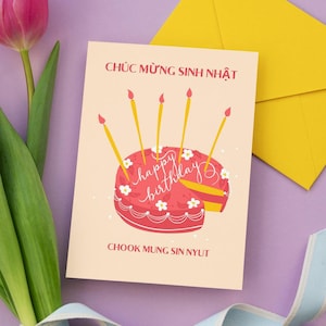 Geburtstagskarte Vietnamesisch | Digitaler Download | Chúc Mừng Sinh Nhật | Vietnamesische Grußkarte | Einzigartiges afghanisches Geschenk | Druckbare Karte