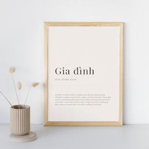 Impresión de arte familiar vietnamita: Decoración minimalista moderna de Gia Đình (descarga digital)
