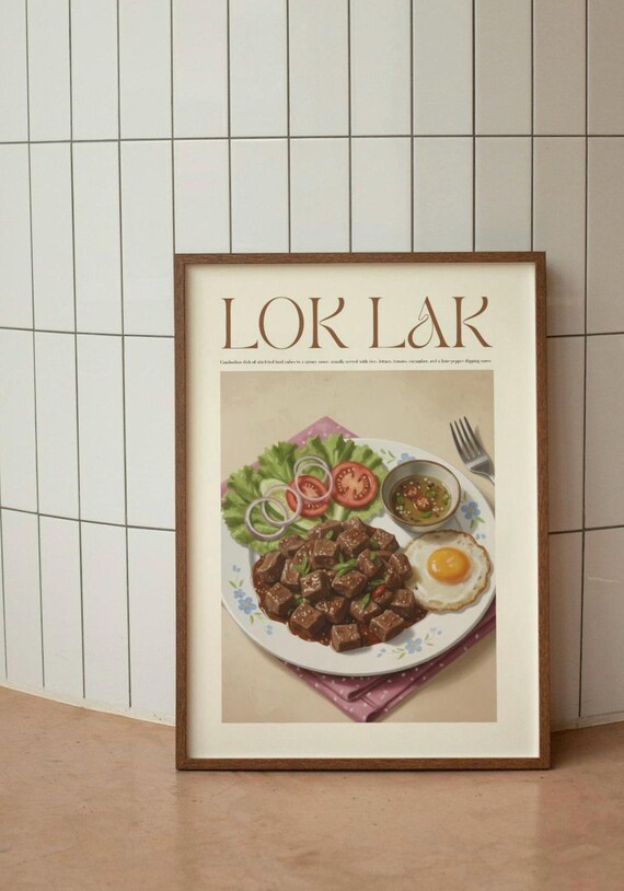 Lok Lak Cambodian Cuisine Poster: Kitchen Wall Art (Printable A2)