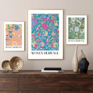 Blått batikblomstertryck: Vävd kulturarvsdekor (digital nedladdning)