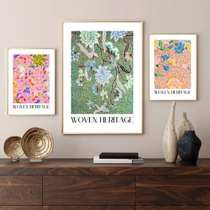 Green Batik Poster | Woven Heritage | Vibrant Floral Art | Bright Colorful Decor | Digital Download | Indonesian, Malaysian, Thai, Filipino