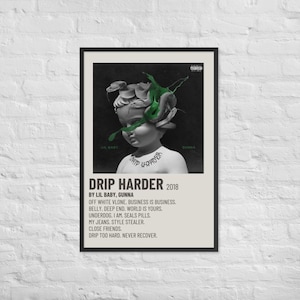 4K Digital Download | High-Resolution Wall Art | HD Home Decor | Ready To Print | Drip Harder Poster Print & Songs | 24x36&#39;&#39; (Inch) Poster
