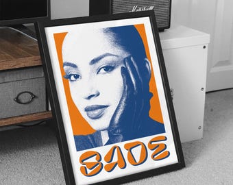 Sade Adu Poster, Music Wall Art, Band Cover Graphic, R&B Poster, Soul Music Poster, Digital Art Print