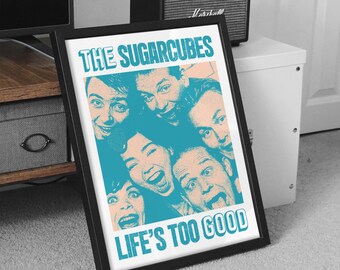 The Sugarcubes Poster, Musik Wandkunst, Band Cover Grafik, Avant Pop Poster, Jangle Pop Poster, Indie Pop Poster, Digital Art Print