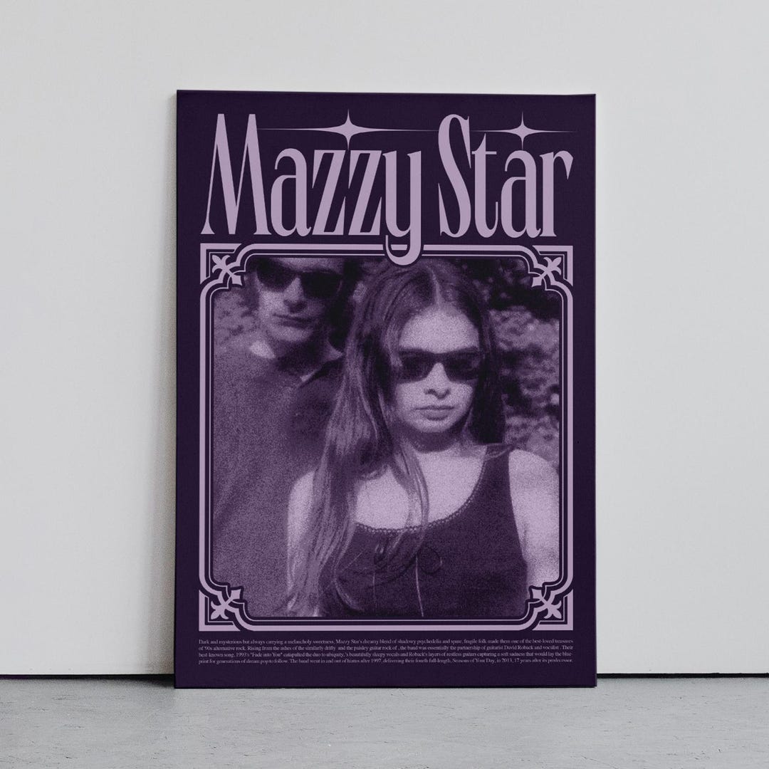 Slowcore Poster Mazzy Star Poster, Music Wall Art, Band Cover Graphic, Dreampop Poster ...