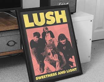Pôster da banda LUSH, Arte de parede musical, Arte da capa da banda, Pôster de shoegaze, Pôster de indie rock, Pôster de noise pop, Impressão de arte digital