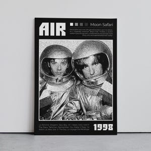 Póster de fanart de Air (banda francesa), arte mural musical, póster de pop espacial, póster neopsicodélico, póster de trip hop, impresión artística digital