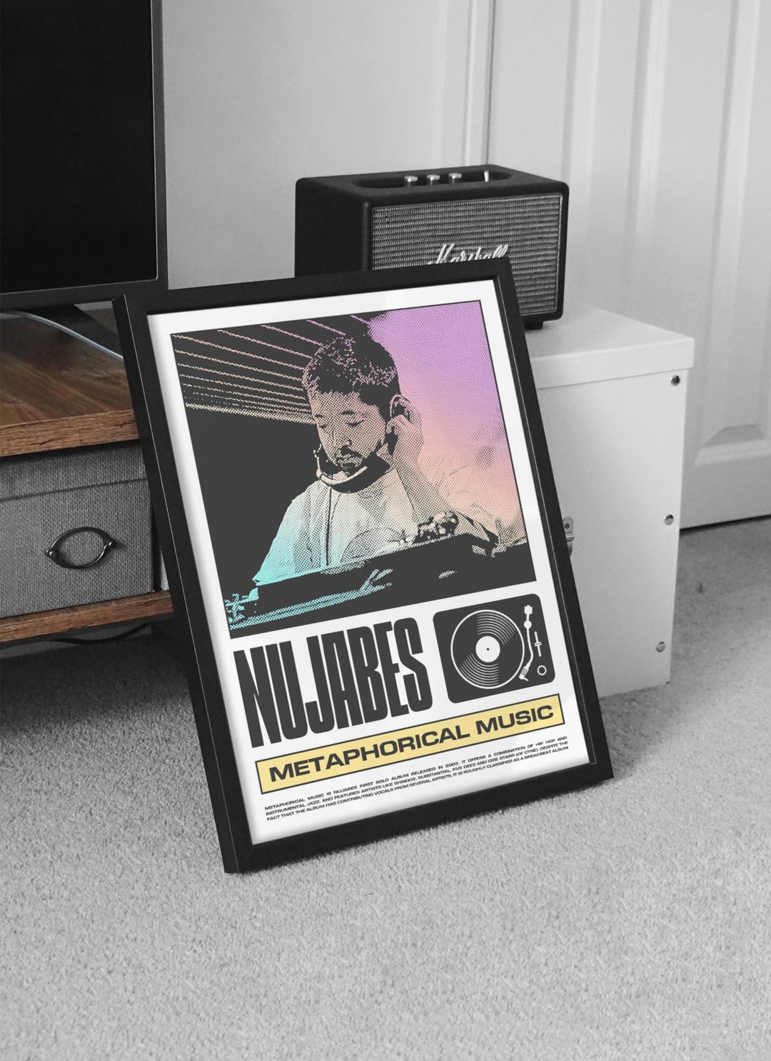 額付50×50cmポスター Nujabes phorical music NUJABES Poster, Music Wall Art, Retro Graphic, Lofi Poster, Chill