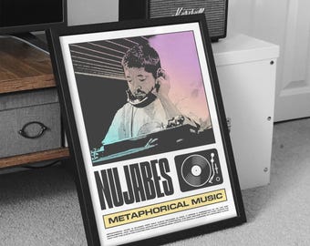 NUJABES Poster, Music Wall Art, Retro Graphic, Lofi Poster, Chill