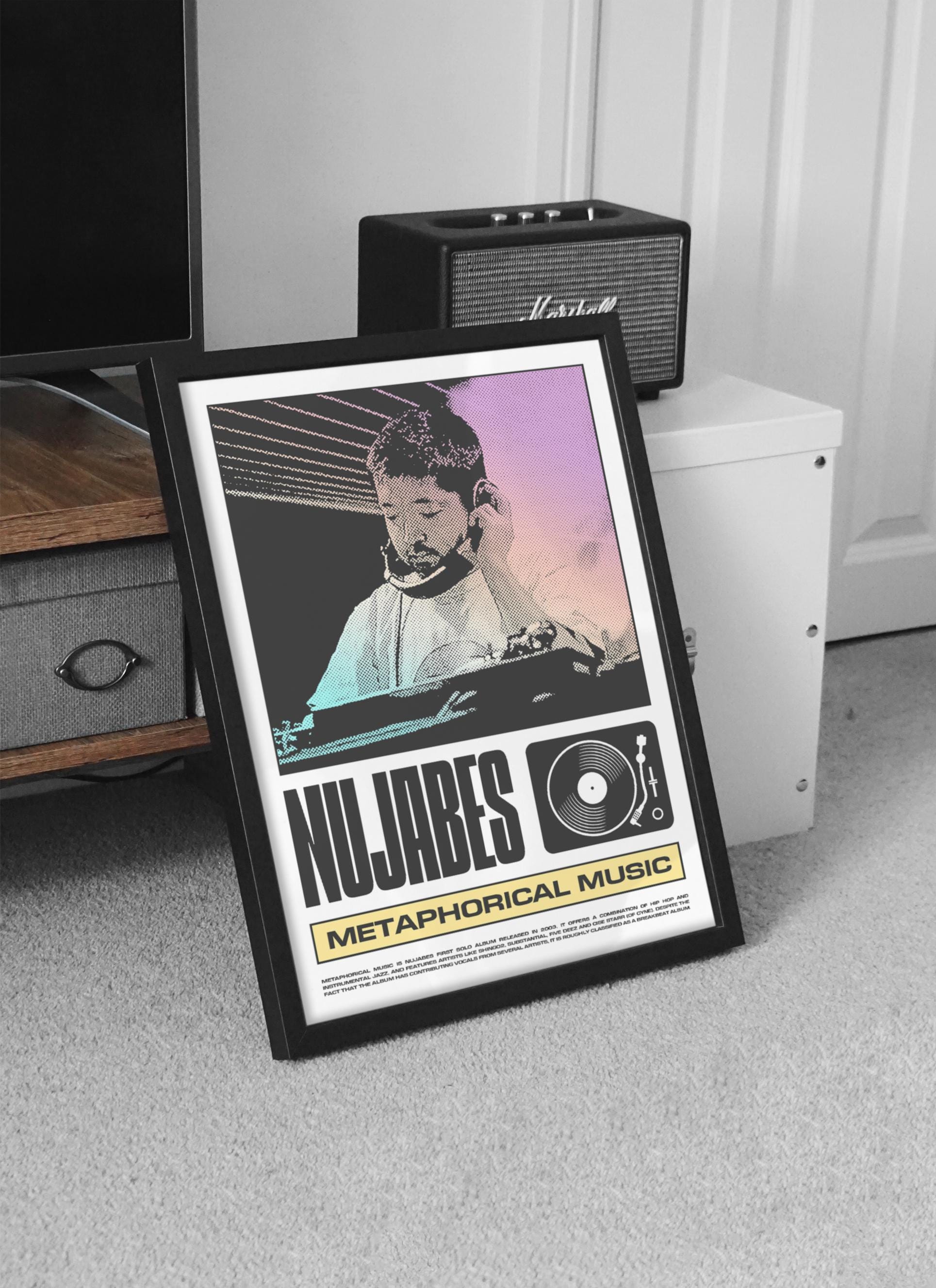 NUJABES Poster, Music Wall Art, Retro Graphic, Lofi Poster