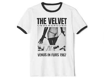 ヴェルヴェット・アンダーグラウンド ファンアート ユニセックス コットン リンガー Tシャツ、アートロック Tシャツ、プロトパンク Tシャツ、サイケデリック Tシャツ、70年代ミュージック Tシャツ