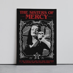 The Sisters Of Mercy Poster, Music Wall Art, Band Cover Graphic, Darkwave Poster, Post Punk Poster, Gothrock Poster, Digital Art Print