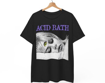 アシッドバスファンアートTシャツ、ドゥームメタルTシャツ、スラッジメタルTシャツ、メタルTシャツ