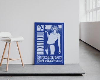 Affiche Bikini Kill, graphique de couverture de groupe, affiche punk rock, affiche Riot grrrl, impression d'art numérique