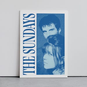 The Sonntags Poster, Musikwandkunst, Band Cover Grafik, Dreampop Poster, Jangle Pop Poster, Digital Art Print