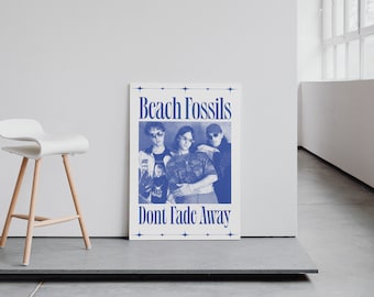 Beach Fossils Poster, Music Wall Art, Band Cover Graphic, Indierock Poster, Shoegaze Poster, Digital Art Print